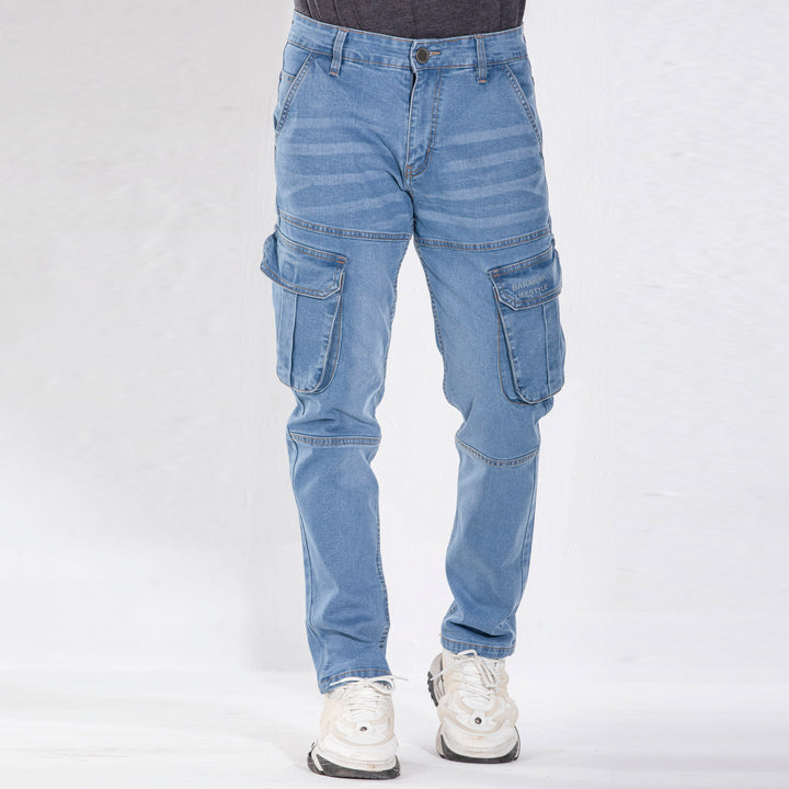 Mens Premium Denim Cargo - Light Blue