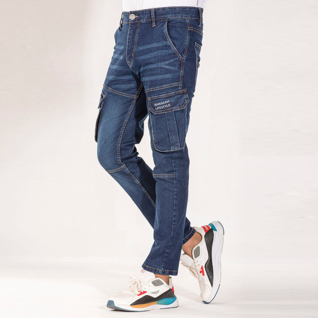 Mens Premium Denim Cargo - Dark Blue