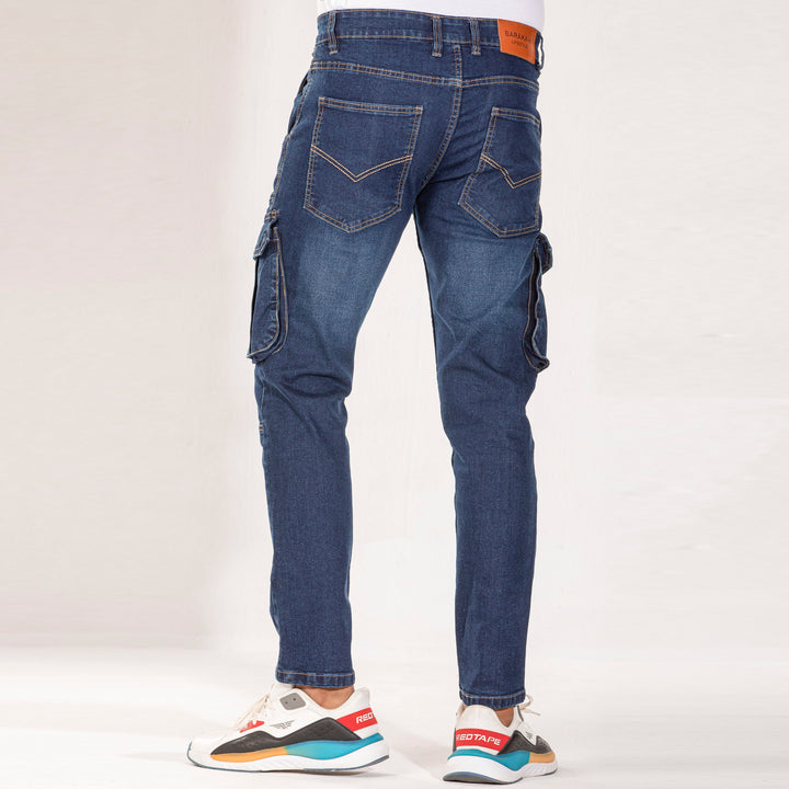 Mens Premium Denim Cargo - Dark Blue