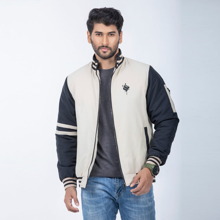 Mens Premium Contrast Jacket - Cream