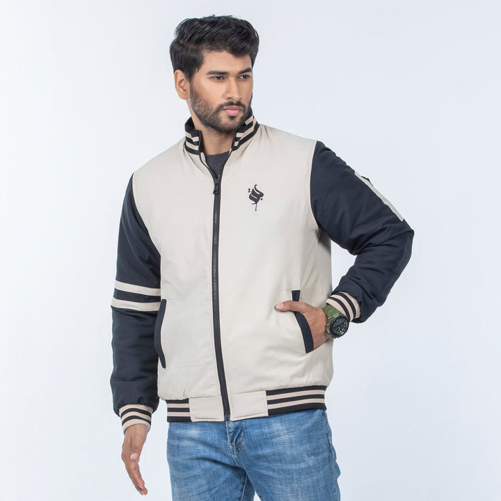 Mens Premium Contrast Jacket - Cream