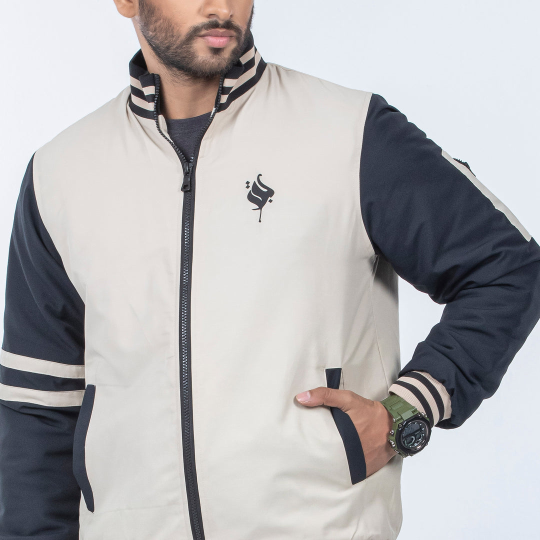 Mens Premium Contrast Jacket - Cream