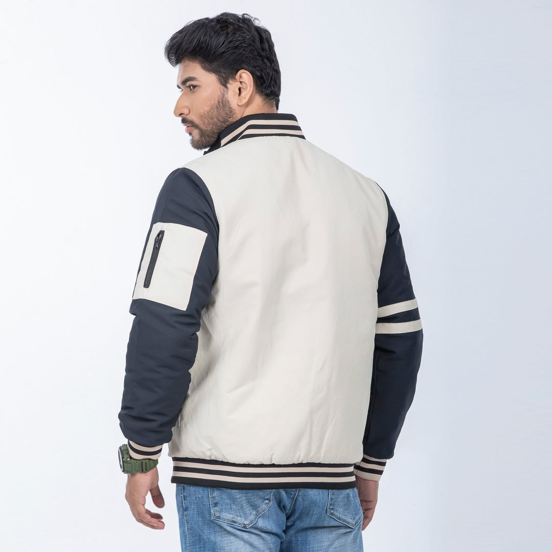 Mens Premium Contrast Jacket - Cream