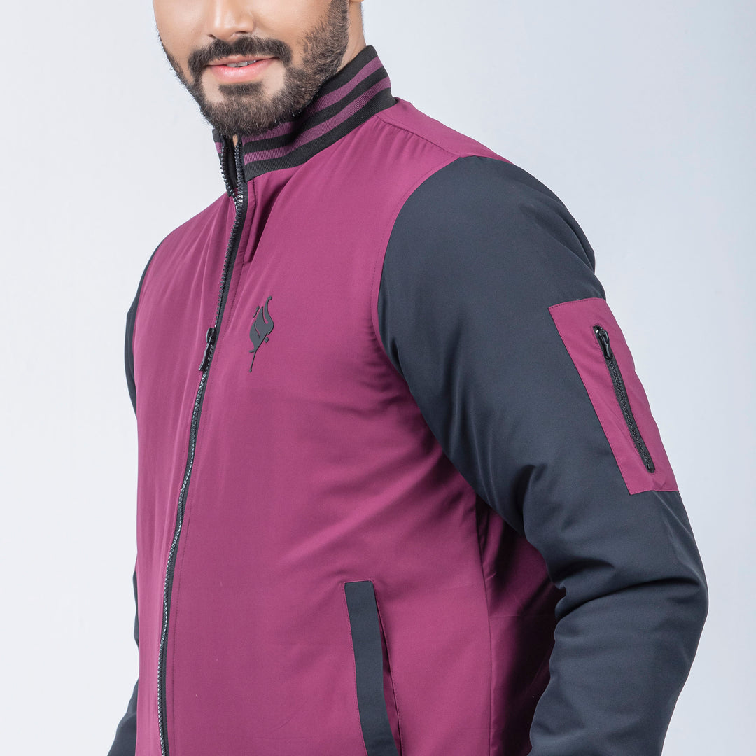 Mens Premium Contrast Jacket - Maroon